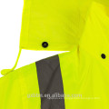 Venta al por mayor ANSI impermeable Hi Vis Rain Jacket Hola Visibilidad Reflective Safety Man Hooded Long impermeable Traffic